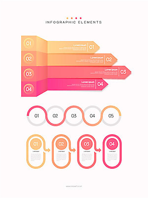 화살표 일러스트 비즈니스 그래프 사람없음 그래픽 세트 인포그래픽 원형 심플 엘리먼트 회의자료 코랄 국내일러스트 AI파일 도형 컬러 자료 파일형식 벡터