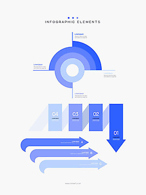 화살표 일러스트 비즈니스 그래프 사람없음 그래픽 파란색 세트 인포그래픽 원형 심플 엘리먼트 회의자료 국내일러스트 AI파일 도형 컬러 자료 파일형식 벡터