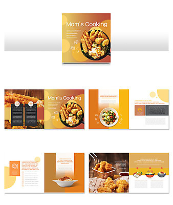 템플릿 ZIP 음식 리플렛 스파게티 요리 팜플렛 사람없음 주황색 샐러드 튀김 레시피 인디자인 INDD 이미지템플릿 컬러 파스타 파일형식