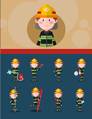 아이콘 직업 남자 사다리 한명 확성기 안전모 소방관 플랫아이콘 도끼 소화기 소화전 소방호스 얼굴없음 직업아이콘 방호복 2D아이콘 AI파일 1 옷 사람 도구 헬멧 안전장비 구조원 소방 호스 파일형식 벡터