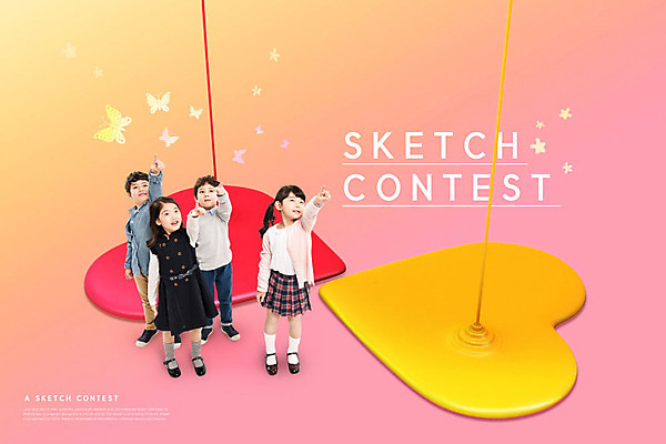 전신 PSD 편집이미지 여자 교육 남자 어린이 분홍색 미술 소녀 소년 여러명 친구 노란색 물감 한국인 가리킴 에듀 에듀케이션 카피스페이스 스쿨팩 사생대회 이미지편집 컬러 다수 관계 문화예술 사람 동양인 손짓 공백 미술도구 대회 파일형식