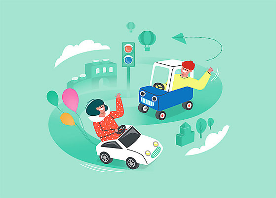 나무 구름 여자 남자 어린이 일러스트 자동차 상반신 두명 건물 초록색 장난감 열기구 신호등 장난감자동차 종이비행기 풍선 키즈카페 어린이만 붕붕카 국내일러스트 AI파일 자연요소 식물 건축물 육상교통 컬러 항공교통 사람 카페 종이접기 파일형식 벡터