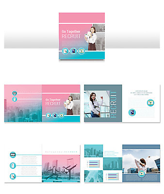 템플릿 여자 남자 ZIP 리플렛 분홍색 팜플렛 여러명 20대 성인 30대 앞치마 한국인 구직 도시 통장 아르바이트 민트색 성인만 인디자인 INDD 이미지템플릿 컬러 다수 컨셉 사람 동양인 청년 장년 금융 파일형식