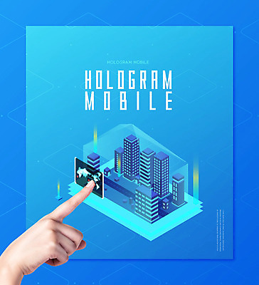 PSD 편집이미지 손 모바일 정보기술 빌딩 건물 신체부위 파란색 스마트폰 터치 도시 IT산업 홀로그램 이미지편집 건축물 산업 컬러 기술 사람 핸드폰 스마트기기 파일형식