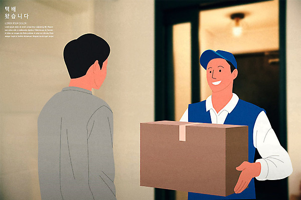 PSD 남자 일러스트 상반신 성인 두명 트럭 택배기사 배송 택배 주기 성인남자만 새벽배송 국내일러스트 모션 자동차 사람 운송업 배달원 남자만 성인만 파일형식