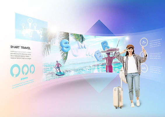 전신 PSD 편집이미지 여자 남자 바다 여행 한명 성인 해변 세명 여름 30대 컬러풀 캐리어 한국인 스마트 성인만 패들보드 이미지편집 1 계절 컬러 컨셉 사람 동양인 장년 여행가방 서핑 파일형식