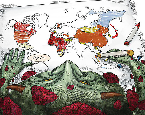 PSD 세계지도 일러스트 미술 사람없음 색칠 바이러스 질병 공격 감기 학대 사회이슈 스케치북 크레파스 공포 감염 전염 전파 몬스터 인플루엔자 코로나바이러스 팬데믹 델타변이바이러스 국내일러스트 컨셉 지도 의학 모션 문화예술 학용품 세계 파일형식