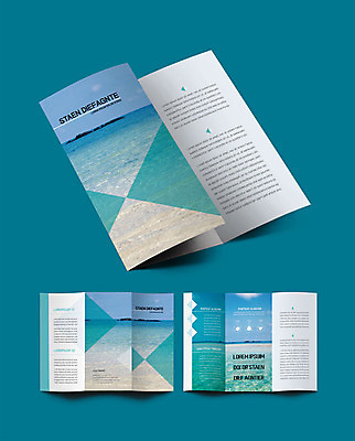 템플릿 표지디자인 표지 ZIP 내지 리플렛 바다 3단접지 팜플렛 해변 사람없음 파란색 인디자인 INDD 이미지템플릿 컬러 파일형식