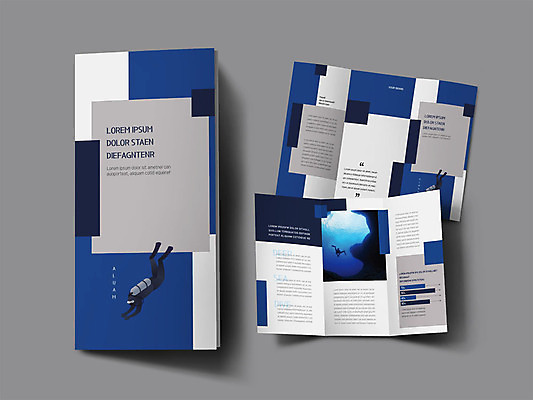 템플릿 표지디자인 표지 ZIP 내지 리플렛 3단접지 그래프 팜플렛 두명 파란색 바닷속 잠수부 남색 스쿠버다이빙 인디자인 INDD 이미지템플릿 컬러 사람 수중 수상스포츠 전문직 파일형식