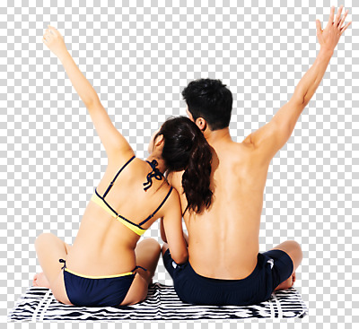 전신 편집 편집이미지 커플 여자 남자 누끼 사람 앉기 성인 두명 뒷모습 여름 30대 비키니 손들기 기댐 한국인 비치타올 PNG 성인만 편집소스 계절 수영복 뷰포인트 관계 모션 동양인 장년 수건 파일형식