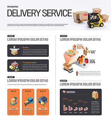음식 일러스트 통계 그래프 사람없음 상자 인포그래픽 트럭 화물 운송업 배송 택배 상업 택배상자 드론 국내일러스트 AI파일 산업 자동차 파일형식 벡터