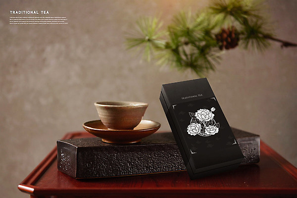 PSD 편집이미지 백그라운드 따뜻함 사람없음 갈색 소나무 차 전통차 찻잔 솔방울 솔잎 패키지 카피스페이스 이미지편집 나무 음료 컬러 잎 잔 차_음료 공백 파일형식