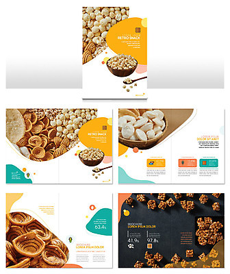 템플릿 그릇 ZIP 리플렛 디저트 수저 팜플렛 사람없음 노란색 과자 복고 뻥튀기 전통과자 인디자인 INDD 이미지템플릿 식기 음식 컬러 파일형식