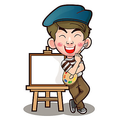 전신 모자 남자 일러스트 직업캐릭터 한명 웃음 들기 사람 성인 기댐 붓 팔레트 이젤 화가 성인남자한명만 일러캐릭터 AI파일 직업 캐릭터 1 잡화 모션 표정 미술도구 남자한명만 성인남자만 파일형식 벡터