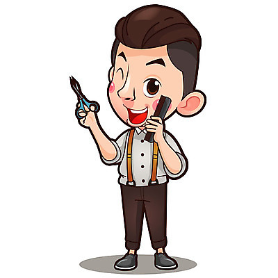 전신 남자 일러스트 직업캐릭터 한명 들기 사람 성인 머리빗 미용사 멜빵바지 미용가위 이발사 성인남자한명만 일러캐릭터 AI파일 직업 캐릭터 1 바지 모션 가위_도구 미용용품 멜빵 남자한명만 성인남자만 파일형식 벡터