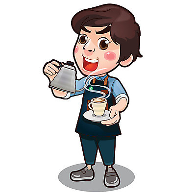 전신 남자 커피 일러스트 주전자 직업캐릭터 한명 들기 사람 성인 앞치마 커피잔 바리스타 성인남자한명만 일러캐릭터 AI파일 직업 캐릭터 1 음료 모션 주방용품 잔 남자한명만 성인남자만 파일형식 벡터