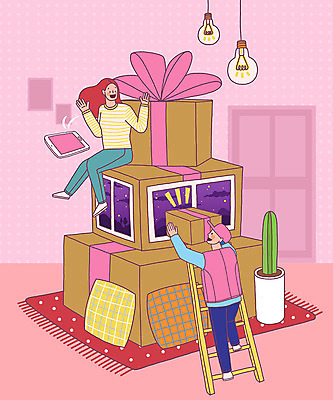 전신 PSD 구름 여자 남자 별 리본 화분 쿠션 일러스트 전구 사다리 두명 선물상자 상자 태블릿 놀람 택배기사 택배 국내일러스트 자연요소 감정 표정 선물 사람 전자제품 스마트기기 운송업 도구 배달원 파일형식