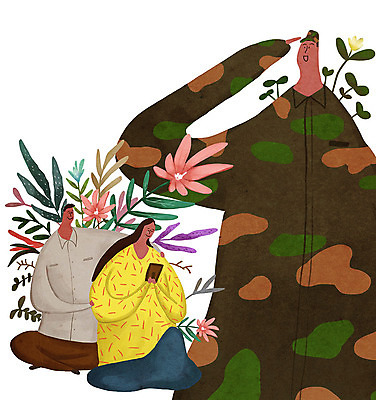 전신 PSD 식물 여자 남자 꽃 행복 아들 액자 일러스트 가족 군대 사랑 들기 사람 성인 세명 군인 자녀 풀 군복 경례 그리움 위로 충성 성인만 국내일러스트 직업 감정 유니폼 관계 모션 인사 국군 파일형식