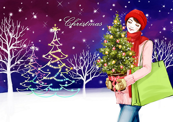 PSD 나무 라이프스타일 계절 여자 기념일 별 종교 화분 장갑 크리스마스 겨울 일러스트 페인터 털모자 한명 서기 사람 풍경 상반신 성인 야외 라이프 생활 장식 쇼핑 쇼핑백 크리스마스트리 설원 목도리 눈 미니트리 여자만 여자한명만 성인여자만 성인만 국내일러스트 자연요소 식물 모자_잡화 1 잡화 가방 모션 페인팅 날씨 눈_날씨 이벤트 파일형식