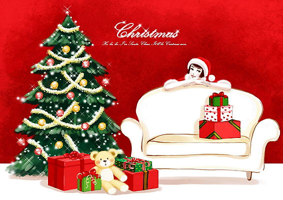 PSD 라이프스타일 계절 여자 기념일 종교 인형 크리스마스 겨울 일러스트 페인터 털모자 실내 선물 한명 사람 풍경 상반신 성인 라이프 생활 장식 소파 크리스마스트리 곰인형 여자만 여자한명만 성인여자만 성인만 국내일러스트 모자_잡화 1 의자 페인팅 이벤트 내부 파일형식