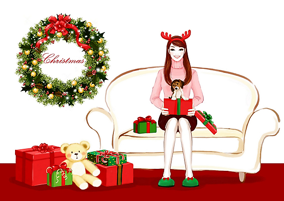 전신 PSD 라이프스타일 계절 여자 기념일 종교 인형 크리스마스 겨울 일러스트 페인터 슬리퍼 실내 선물 한명 사람 앉기 풍경 성인 라이프 생활 장식 소파 화환 곰인형 머리띠 강아지 여자만 여자한명만 성인여자만 성인만 국내일러스트 1 꽃 신발 의자 장신구 모션 페인팅 이벤트 내부 반려동물 개 파일형식