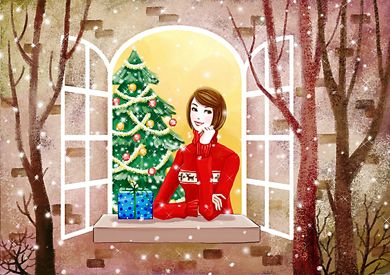 PSD 나무 라이프스타일 계절 여자 기념일 종교 벽 백그라운드 크리스마스 겨울 일러스트 창문 페인터 선물 한명 사람 풍경 상반신 성인 야외 라이프 생활 장식 크리스마스트리 턱괴기 눈 여자만 여자한명만 성인여자만 성인만 겨울배경 국내일러스트 자연요소 식물 1 모션 페인팅 날씨 이벤트 파일형식