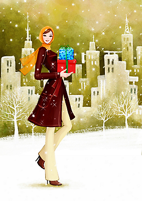 전신 PSD 나무 라이프스타일 계절 여자 백그라운드 크리스마스 겨울 일러스트 페인터 선물 한명 서기 사람 풍경 빌딩 성인 야외 라이프 생활 설원 목도리 코트 눈 여자만 여자한명만 성인여자만 성인만 겨울배경 국내일러스트 자연요소 식물 1 잡화 기념일 모션 페인팅 날씨 눈_날씨 건물 외투 파일형식