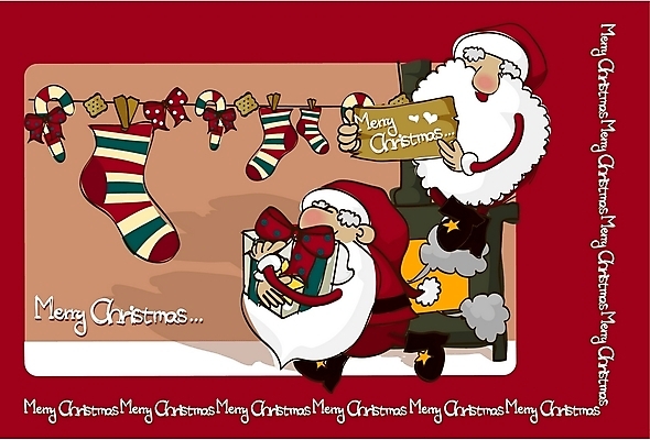 EPS 전신 템플릿 기념일 할아버지 노년 남자 줄 크리스마스 겨울 카드템플릿 양말 크리스마스카드 선물 서기 사람 이벤트 두명 장식 산타클로스 팬시 남자만 성인남자만 노인만 성인만 노인남자만 이미지템플릿 카드프레임 계절 모션 카드_감사 프레임 성인 파일형식 벡터