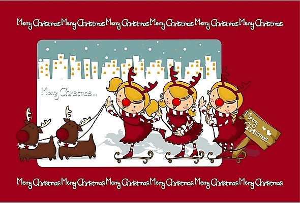 EPS 전신 템플릿 계절 여자 기념일 어린이 크리스마스 겨울 카드템플릿 놀이 사슴 크리스마스카드 사람 소녀 이벤트 빌딩 야외 건물 세명 축제 루돌프 스케이트 눈 팬시 여자만 어린이만 소녀만 이미지템플릿 카드프레임 자연요소 건축물 스포츠용품 포유류 날씨 카드_감사 프레임 파일형식 벡터