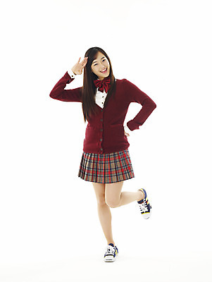 포토 JPG 스튜디오촬영 전신 학생 여학생 여자 교육 교복 포즈 청소년 고등학생 한명 서기 미소 웃음 누끼 사람 손짓 10대 스쿨라이프 한국인 경례 여자만 여자한명만 십대만 십대여자만 십대여자한명만 국내포토 1 라이프스타일 옷 학교 모션 실내 표정 동양인 인사 파일형식