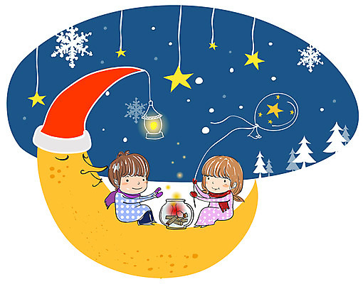 EPS 사계절 계절 여자 어린이교육 교육 남자 별 어린이 겨울 일러스트 상상 자연 놀이 방학 사람 야외 두명 판타지 달 야간 풍선 화로 겨울방학 화롯불 어린이만 국내일러스트 자연요소 그릇 불 휴가 생태계 파일형식 벡터