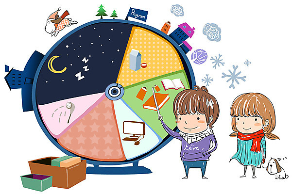 EPS 사계절 계절 여자 어린이교육 교육 남자 어린이 겨울 일러스트 자연 놀이 방학 눈꽃 사람 두명 눈 눈송이 강아지 계획표 겨울방학 생활계획표 어린이만 국내일러스트 자연요소 날씨 휴가 눈_날씨 반려동물 개 계획 생태계 파일형식 벡터