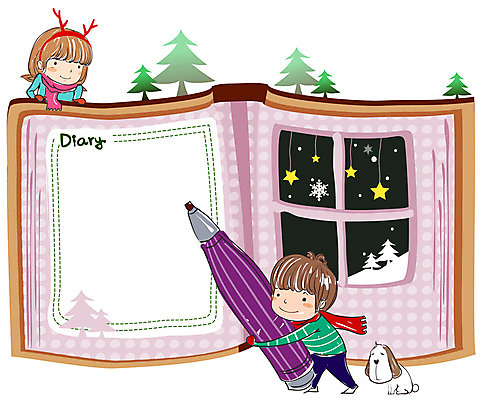 EPS 사계절 계절 여자 어린이교육 교육 남자 어린이 겨울 일러스트 창문 자연 놀이 방학 사람 소녀 소년 두명 펜 다이어리 공백 개 강아지 일기 겨울방학 어린이만 국내일러스트 포유류 휴가 반려동물 필기구 사무용품 생태계 파일형식 벡터