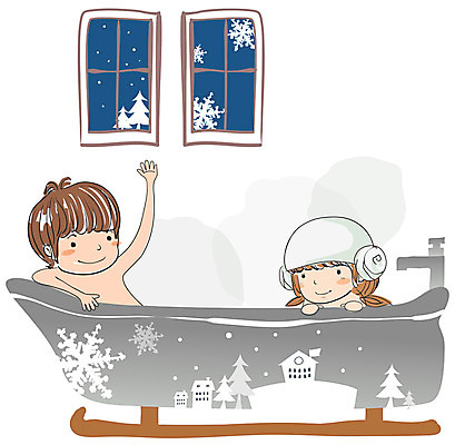 EPS 사계절 계절 여자 어린이교육 교육 남자 어린이 겨울 일러스트 창문 자연 놀이 방학 욕조 실내 사람 소녀 소년 두명 목욕 청결 야간 겨울방학 어린이만 국내일러스트 자연요소 휴가 내부 위생 생태계 파일형식 벡터