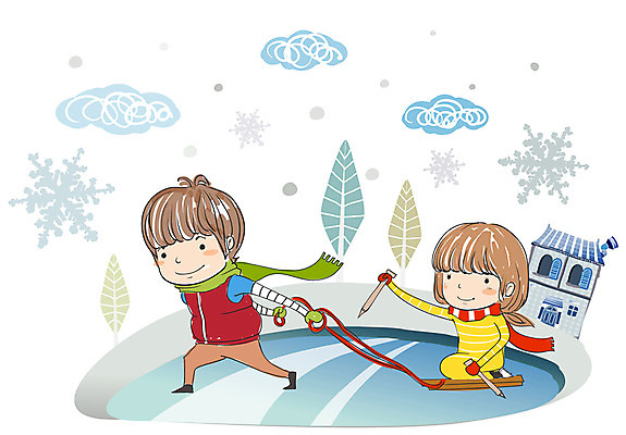 EPS 사계절 계절 여자 어린이교육 교육 남자 어린이 겨울 일러스트 자연 놀이 방학 눈꽃 사람 소녀 소년 야외 두명 눈송이 썰매 얼음판 겨울방학 어린이만 국내일러스트 휴가 눈_날씨 얼음 생태계 파일형식 벡터