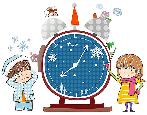 EPS 사계절 계절 여자 어린이교육 교육 남자 어린이 시계 겨울 일러스트 자연 놀이 방학 주택 사람 소녀 소년 두명 자명종 시간 개 강아지 겨울방학 어린이만 국내일러스트 포유류 휴가 건물 반려동물 알람 생태계 파일형식 벡터