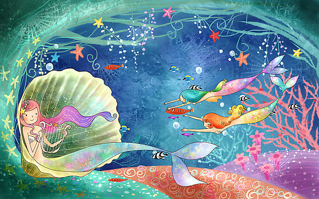 PSD 여자 악기 바다 연주 일러스트 상상 페인터 현악기 동화 수채화 불가사리 어류 사람 이벤트 세명 판타지 해저 꿈 산호 열대어 진주 수제그림 하프 가리비 인어공주 인어 용궁 여자만 국내일러스트 음악 페인팅 조개 극피동물 바닷속 수중동물 자포동물 보석 공주님 파일형식