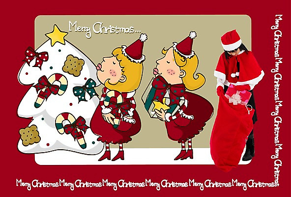 전신 PSD 템플릿 여자 기념일 리본 어린이 크리스마스장식 크리스마스 겨울 카드템플릿 산타옷 크리스마스카드 선물 서기 사람 풍경 소녀 장식 세명 선물상자 크리스마스트리 합성 선물꾸러미 선물자루 지팡이장식 여자만 어린이만 소녀만 이미지템플릿 카드프레임 옷 계절 모션 카드_감사 프레임 이벤트 상자 자루 파일형식