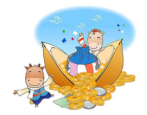 EPS 주간 동물 구름 척추동물 캐릭터 육지동물 돈 두마리 일러스트 포유류 전통캐릭터 새해 복주머니 사람없음 전통문양 새해인사 십이지신 소띠 운세 소 전통의상 한복 신년캐릭터 박 엽전 대박 2009년 기축년 일러캐릭터 자연요소 한국전통 전통 문양 2 전통소품 동전 인사 재산 연도 파일형식 벡터