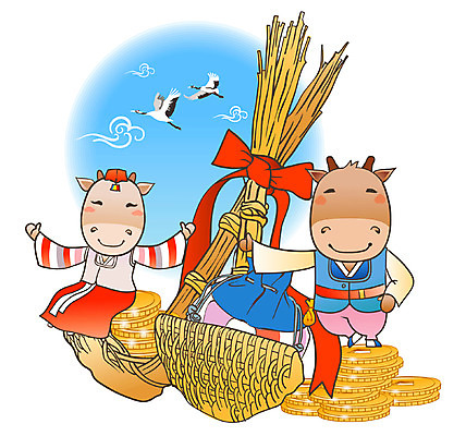 EPS 주간 동물 구름 척추동물 캐릭터 육지동물 두마리 일러스트 포유류 전통캐릭터 새해 복주머니 사람없음 전통문양 학 새해인사 십이지신 소띠 운세 소 전통의상 한복 신년캐릭터 복조리 대박 2009년 기축년 일러캐릭터 자연요소 한국전통 전통 문양 2 조류 전통소품 인사 연도 파일형식 벡터