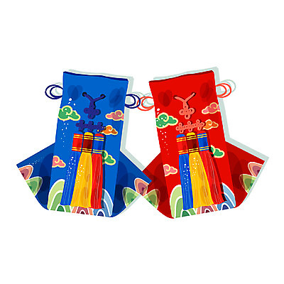 EPS 아이콘 잡화 명절 새해 큐티아이콘 복주머니 사람없음 장식 전통문양 향주머니 소프트아이콘 2D아이콘 전통 문양 기념일 전통소품 주머니 파일형식 벡터