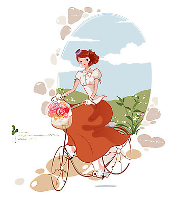 EPS 여자 행복 신부 부케 결혼 일러스트 한명 사람 20대 성인 자전거 승차 즐거움 여자만 여자한명만 성인여자만 청년만 청년여자만 성인한명만 청년여자한명만 성인여자한명만 성인만 국내일러스트 1 감정 꽃다발 모션 이벤트 청년 바이크 파일형식 벡터