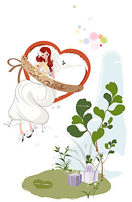 EPS 식물 드레스 여자 행복 신부 웨딩드레스 결혼 일러스트 상상 선물 한명 사람 이벤트 20대 성인 선물상자 하트 비행 여자만 여자한명만 성인여자만 청년만 청년여자만 성인한명만 청년여자한명만 성인여자한명만 성인만 국내일러스트 모양 1 옷 감정 청년 상자 파일형식 벡터