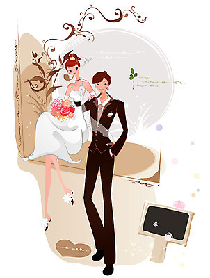 EPS 전신 커플 드레스 여자 남자 행복 신부 부케 웨딩드레스 신랑 결혼 일러스트 알림판 사랑 서기 사람 앉기 정장 턱시도 두명 걸터앉기 국내일러스트 옷 감정 꽃다발 관계 모션 이벤트 파일형식 벡터