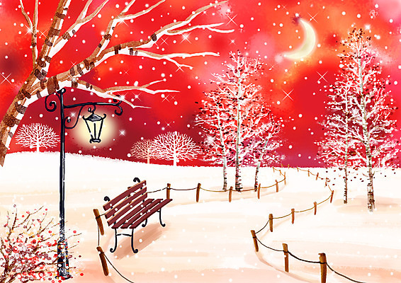 PSD 나무 식물 사계절 계절 공원 공공시설 길 백그라운드 설경 겨울 가로등 벤치 일러스트 자연 페인터 수채화 풍경 사람없음 야외 설원 산책로 달 눈 야간 초승달 수제그림 눈내림 겨울배경 국내일러스트 자연요소 의자 페인팅 날씨 눈_날씨 시설 생태계 파일형식