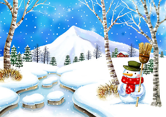 PSD 나무 사계절 계절 백그라운드 설경 겨울 일러스트 자연 눈사람 페인터 수채화 산 주택 풍경 사람없음 야외 설원 목도리 눈 개울 빗자루 수제그림 전나무 징검다리 눈내림 겨울배경 국내일러스트 자연요소 식물 잡화 페인팅 날씨 눈_날씨 건물 강 다리_건축물 청소도구 생태계 파일형식