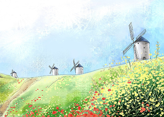 주간 PSD 시설물 사계절 계절 공공시설 현대건축 건축 꽃 길 백그라운드 꽃밭 일러스트 자연 페인터 하늘 수채화 풍경 초원 사람없음 야외 봄풍경 봄 풍차 언덕 풍력발전소 수제그림 봄배경 국내일러스트 자연요소 식물 건축물 페인팅 발전소 풍력에너지 시설 생태계 파일형식