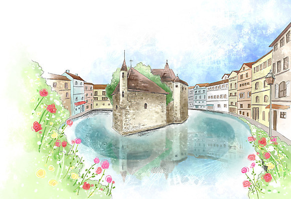 주간 PSD 나무 식물 사계절 계절 꽃 백그라운드 일러스트 자연 페인터 하늘 수채화 주택 꽃나무 풍경 사람없음 야외 건물 마을 봄풍경 봄 도시 성 수로 운하 수제그림 고성 물길 고성_옛성 봄배경 국내일러스트 자연요소 건축물 길 고건축 페인팅 생태계 파일형식