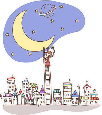 EPS 여자 별 일러스트 사다리 상상 한명 사람 풍경 빌딩 20대 성인 야외 건물 판타지 귀여움 공백 행성 달 도시 야간 초승달 여자만 여자한명만 성인여자만 청년만 청년여자만 성인한명만 청년여자한명만 성인여자한명만 성인만 국내일러스트 자연요소 1 건축물 컨셉 청년 우주 도구 파일형식 벡터