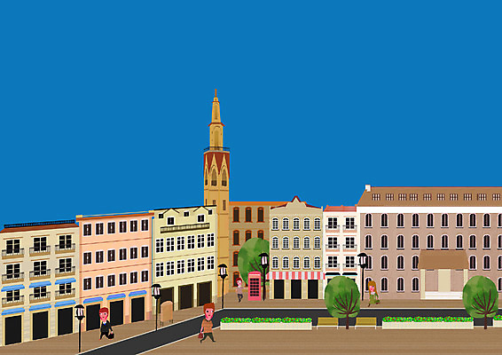 주간 PSD 나무 식물 공공시설 남자 백그라운드 가로등 벤치 일러스트 사람 풍경 빌딩 여러명 야외 건물 상점 도시 보행자 강가 남자만 국내일러스트 자연요소 건축물 다수 의자 강 시설 파일형식